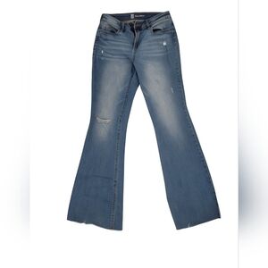 No Boundaries Womens Sz 11 Distressed Wide Leg High Rise Jeans, Grunge